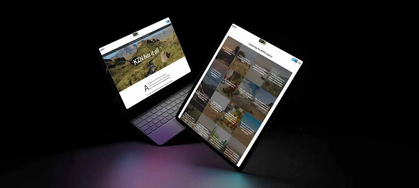 Tablet showing the KZN Has It All campaign